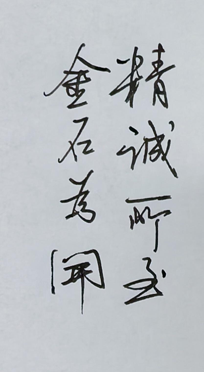 能看得出来是钢笔还是中性笔？还是有区别的。精诚所至，金石为开。我相信。