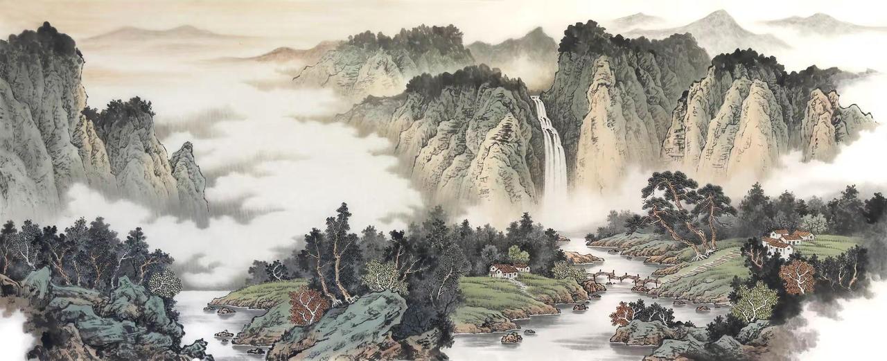 小六尺现货。客厅挂画创作者中心创作灵感意境山水画客厅装饰画