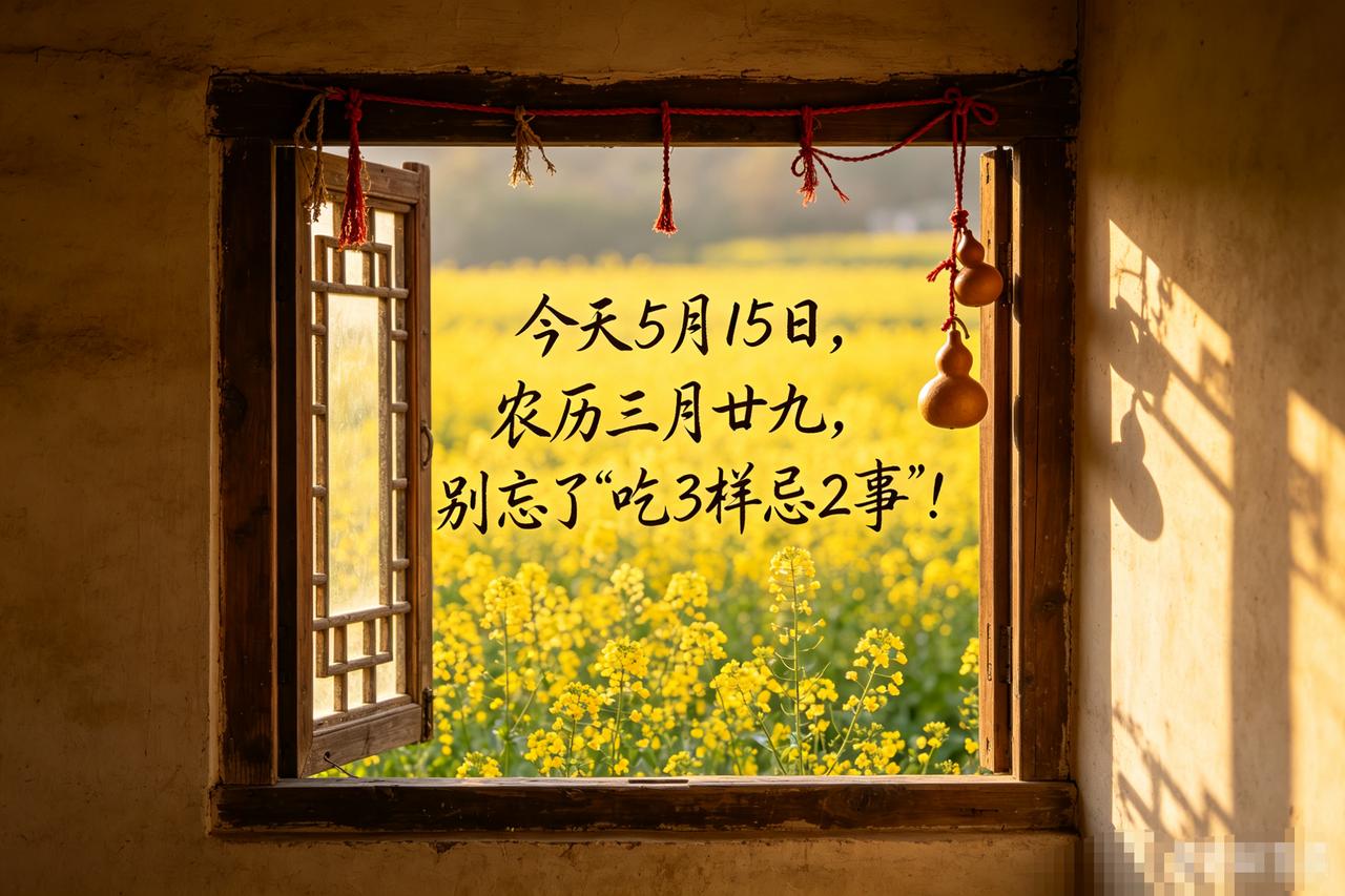 【今天5月15日！牢记“吃3样忌2事”，老规矩别当耳旁风，招财纳福保平安！】