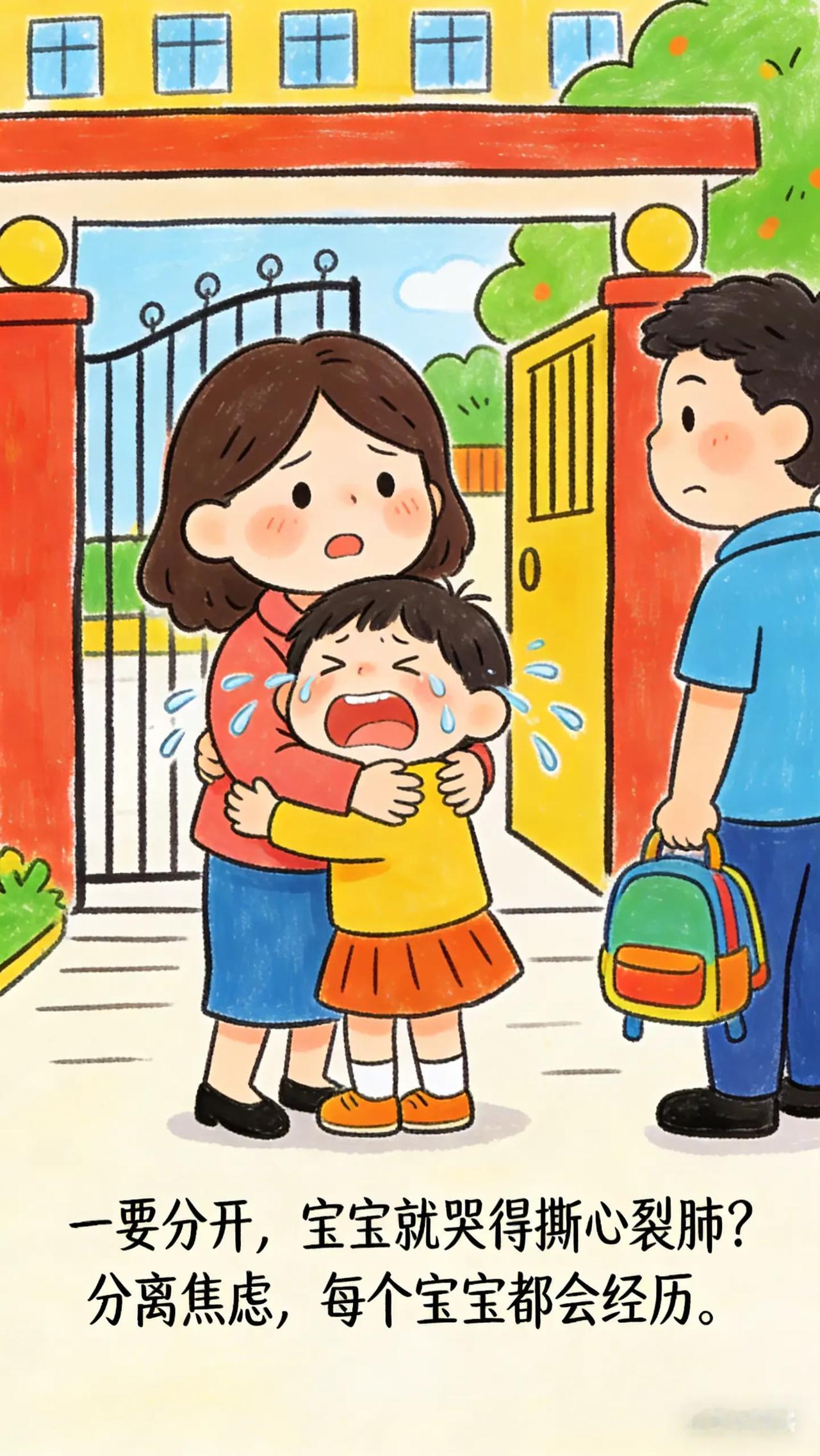 婴幼儿情绪引导：5.应对分离焦虑。家长送宝宝去早教班或离开宝宝一会儿，宝宝就大哭