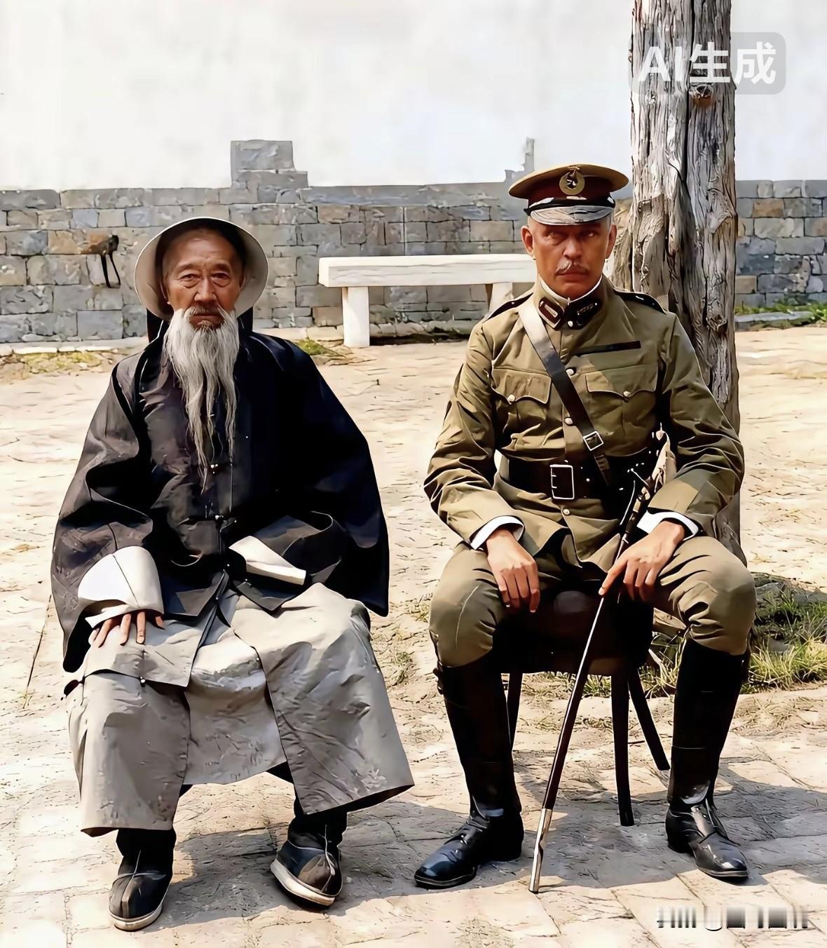 身穿清朝官服的两江总督张之洞与英军军官的合影，婉然就是两个时代，终其原因还是乾隆