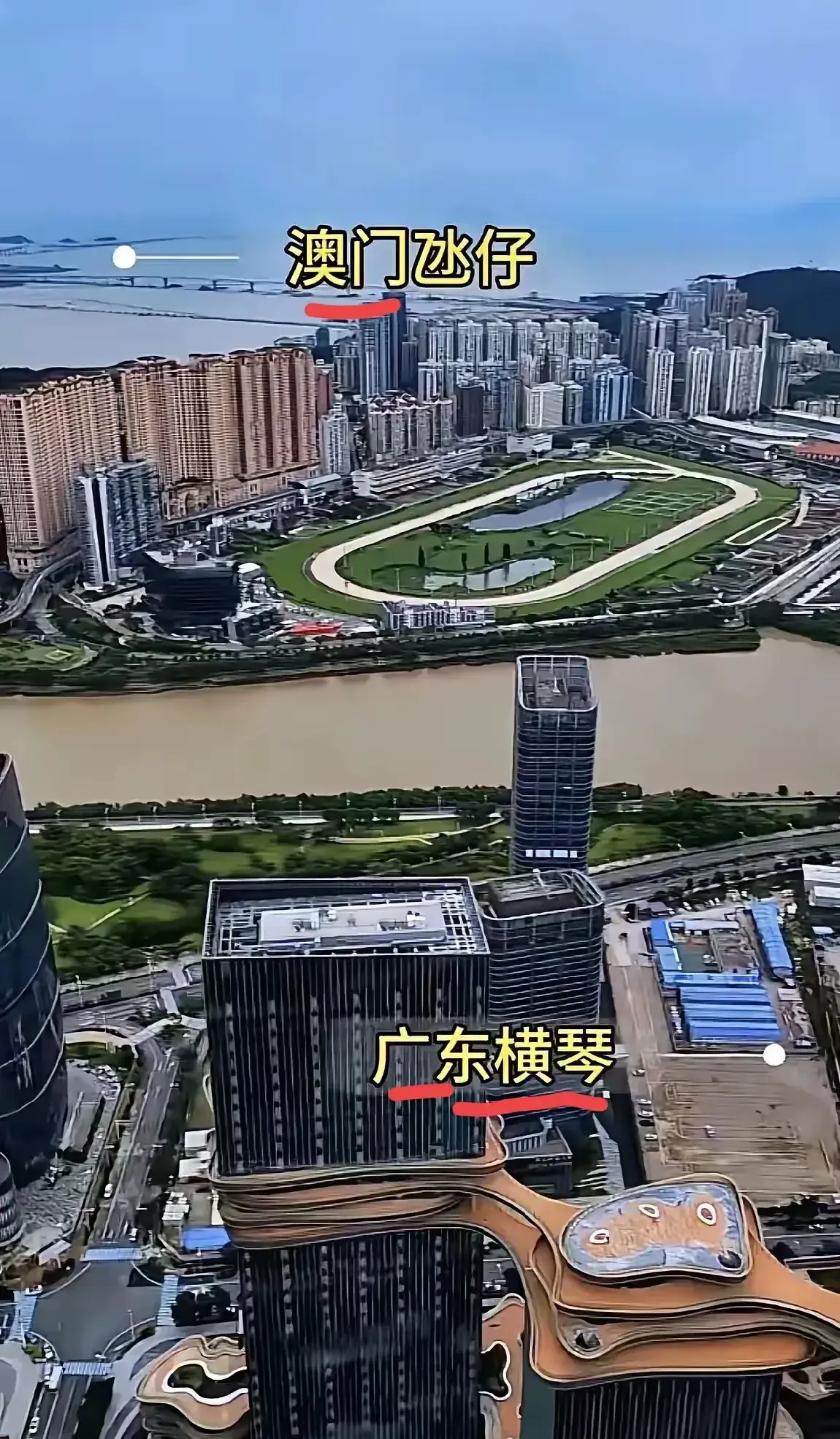 看看澳门和广东的分界线！