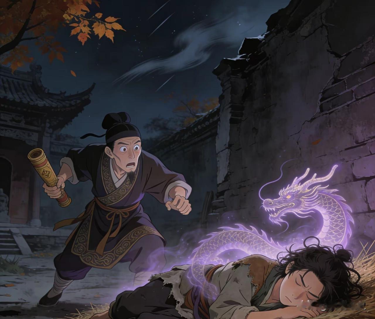 李淳风破庙遇奇丐：紫气绕顶的相面背后，藏着寒门崛起的密码李淳风夜宿破庙，见