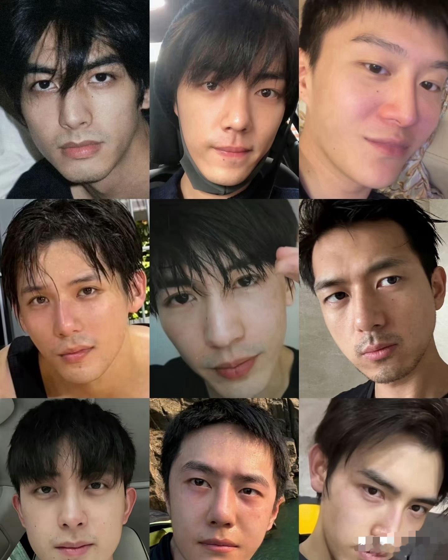 内娱男明星素颜对脸照，有几个人有点一言难尽…