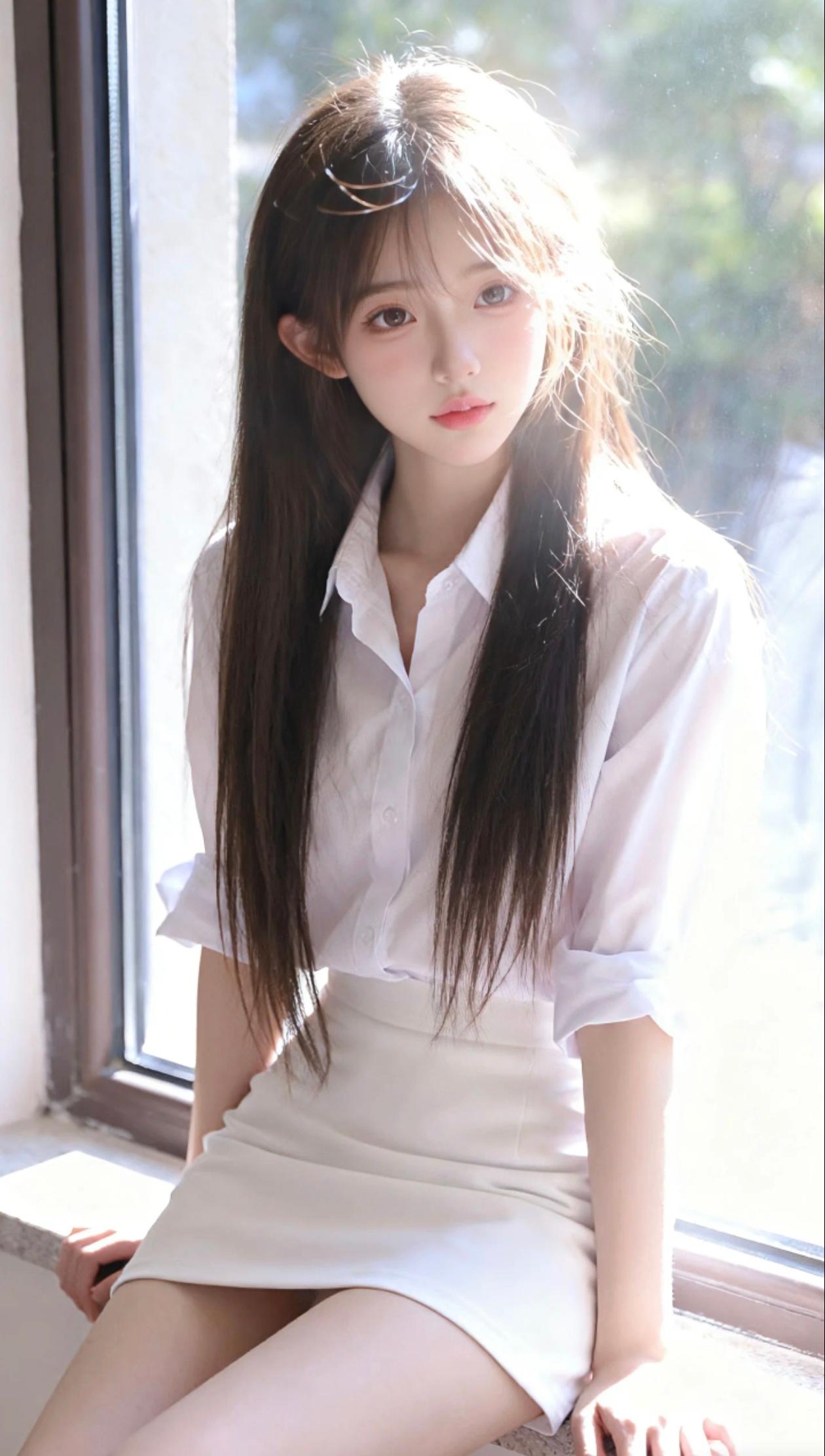 窗边少女，温柔心动🌸🌸🌸温柔少女暖秋心动少女治愈系心动萌萌心动