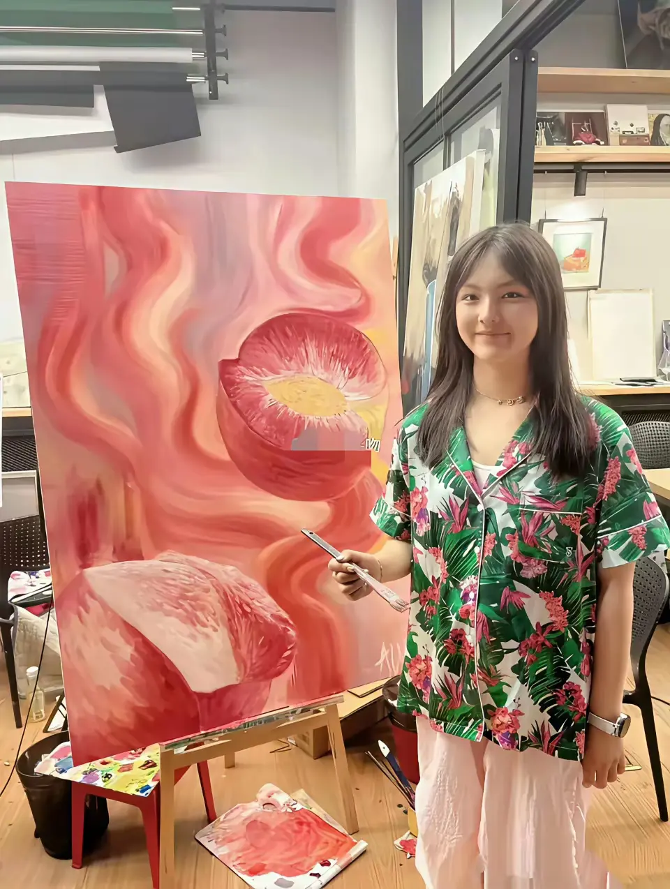 王诗龄这一幅画卖了145万！真是有钱人的世界不敢想象。
