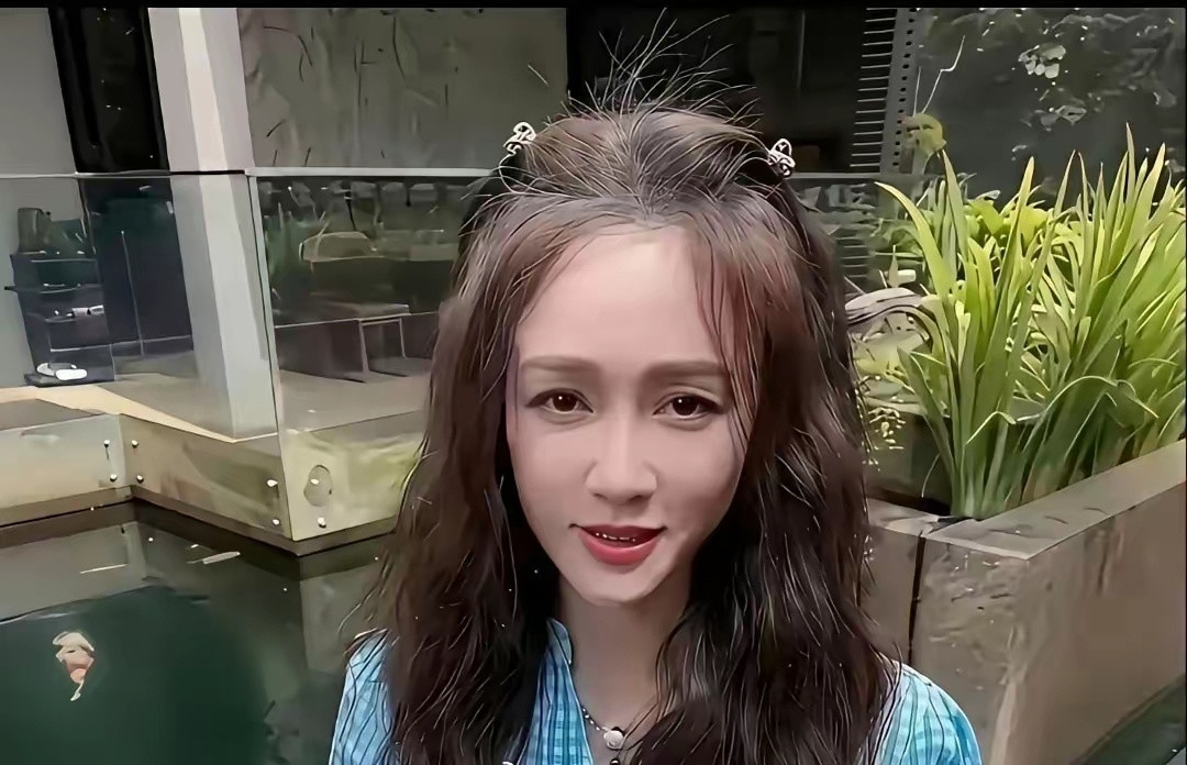 48岁陈乔恩不惧白发，大胆的露出白发根，一点也不内耗