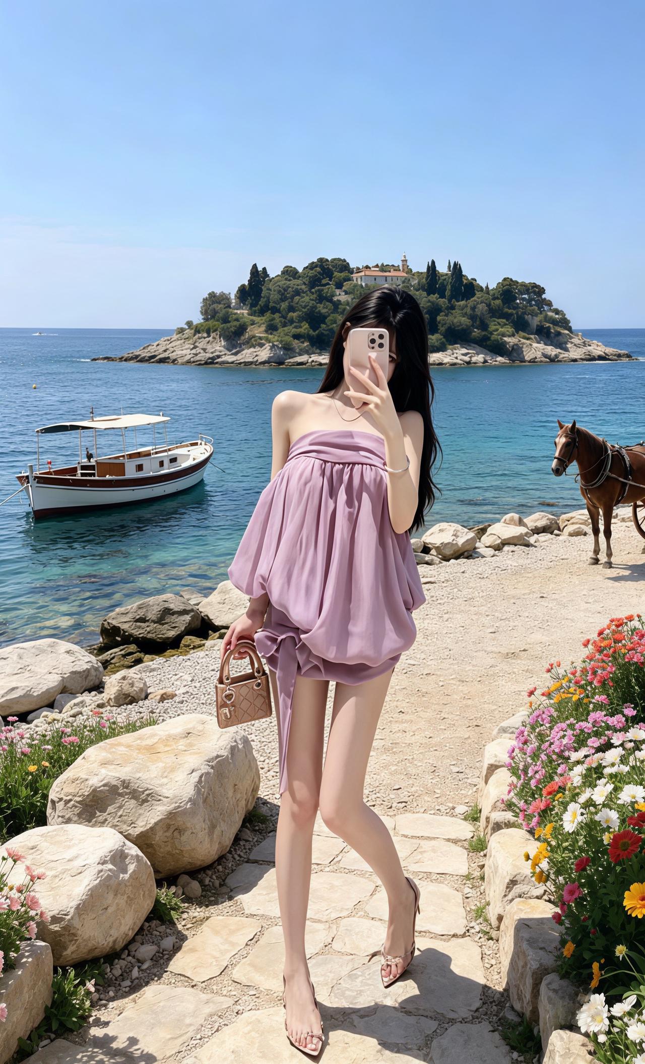 超出片的度假风穿搭御姐