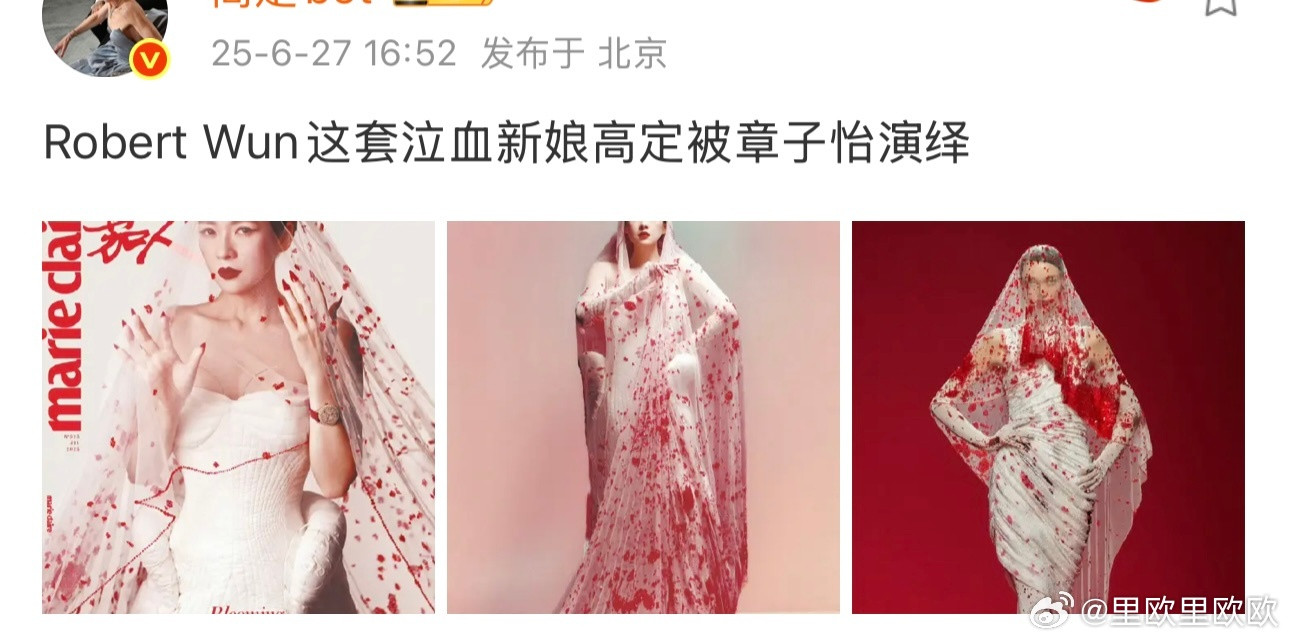 章子怡嘉人七月刊封面够了，明明只用到了这个头纱。这条裙子是被Beyonce在演唱