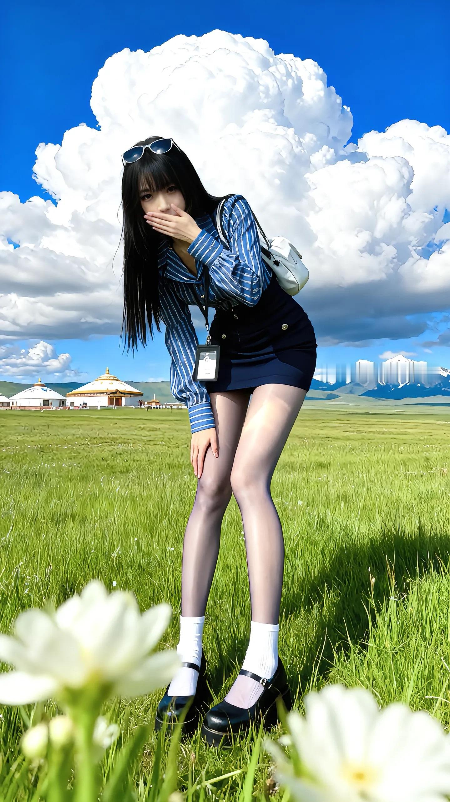 夏天的浪漫，云占了一半。内蒙治愈系jk​​​