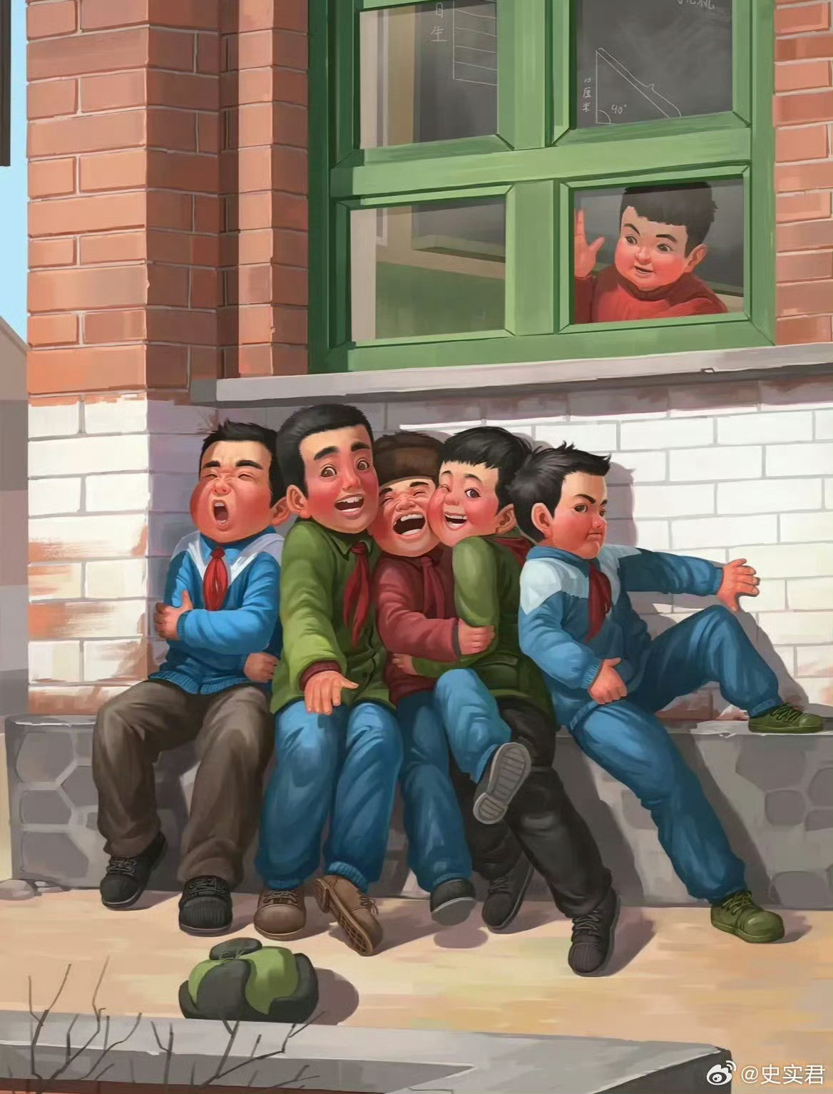 你小时候玩过这个么？一堆孩子挤在墙角，看谁被挤出来。各地称呼也不一样，有挤暖和，