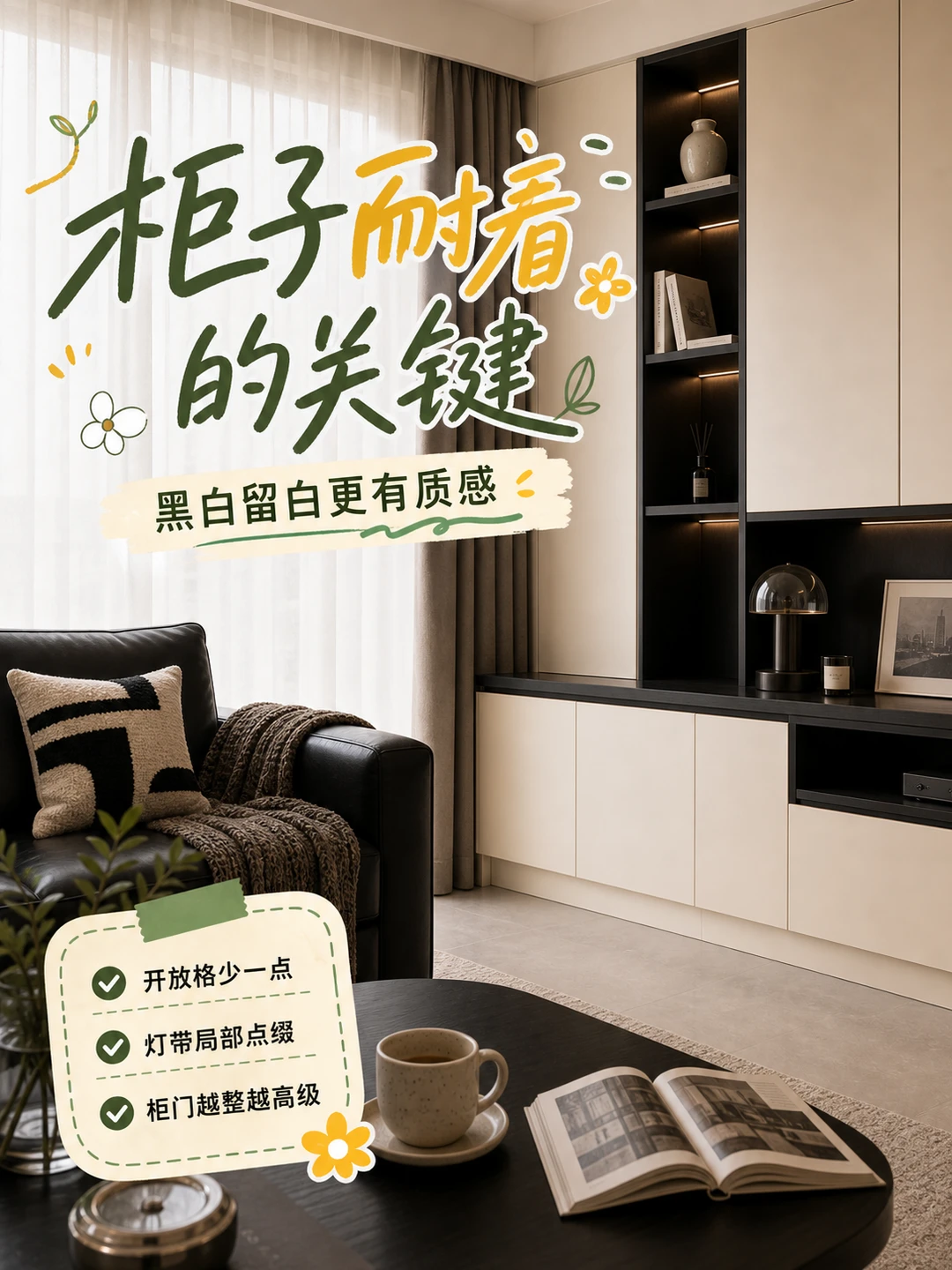 10组柜子统一全屋，奶油极简怎么装不压抑
