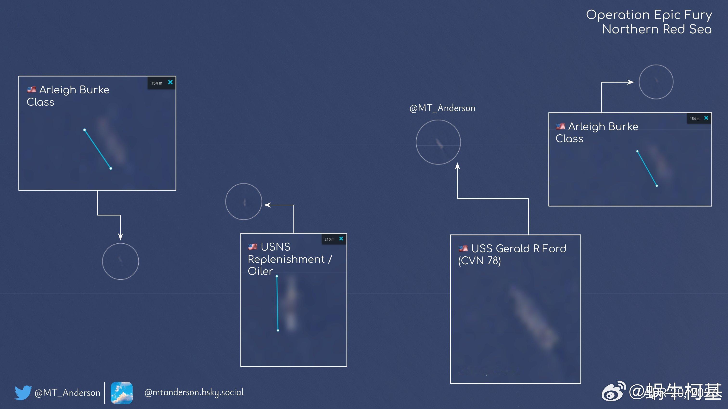 福特号及其打击群在红海没动，真怂来源：MT_Anderson哈梅内伊遇害以色列宣