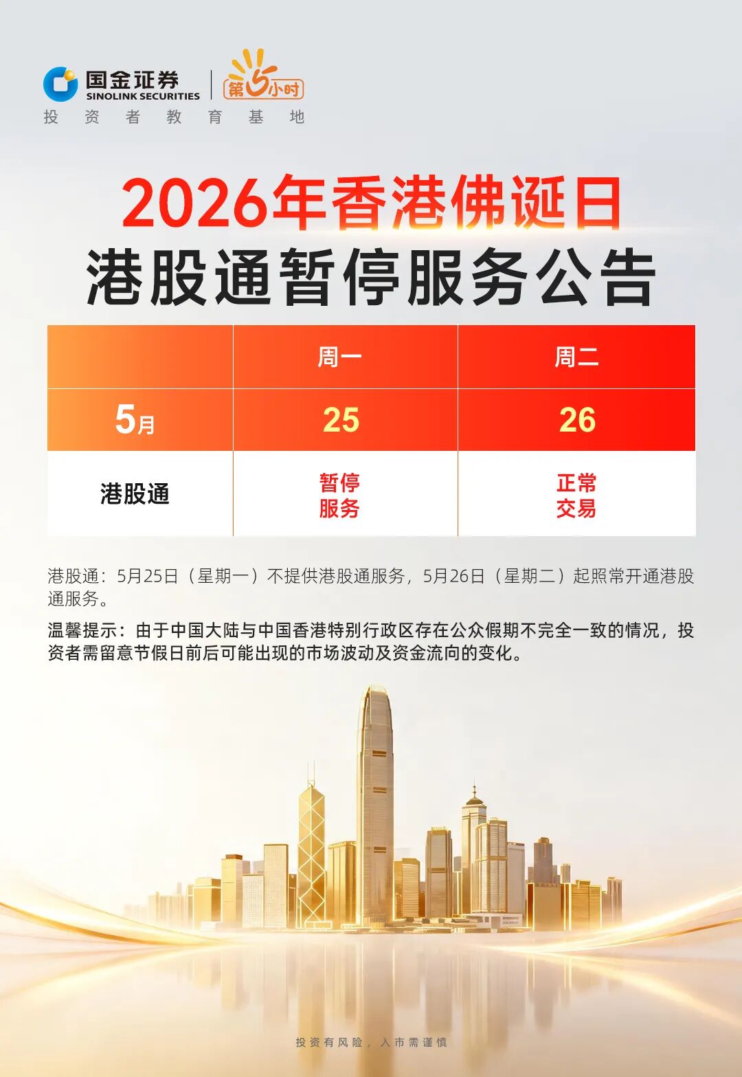 2026年香港佛诞日港股通暂停安排(附节日前后港股通清算交收安排)