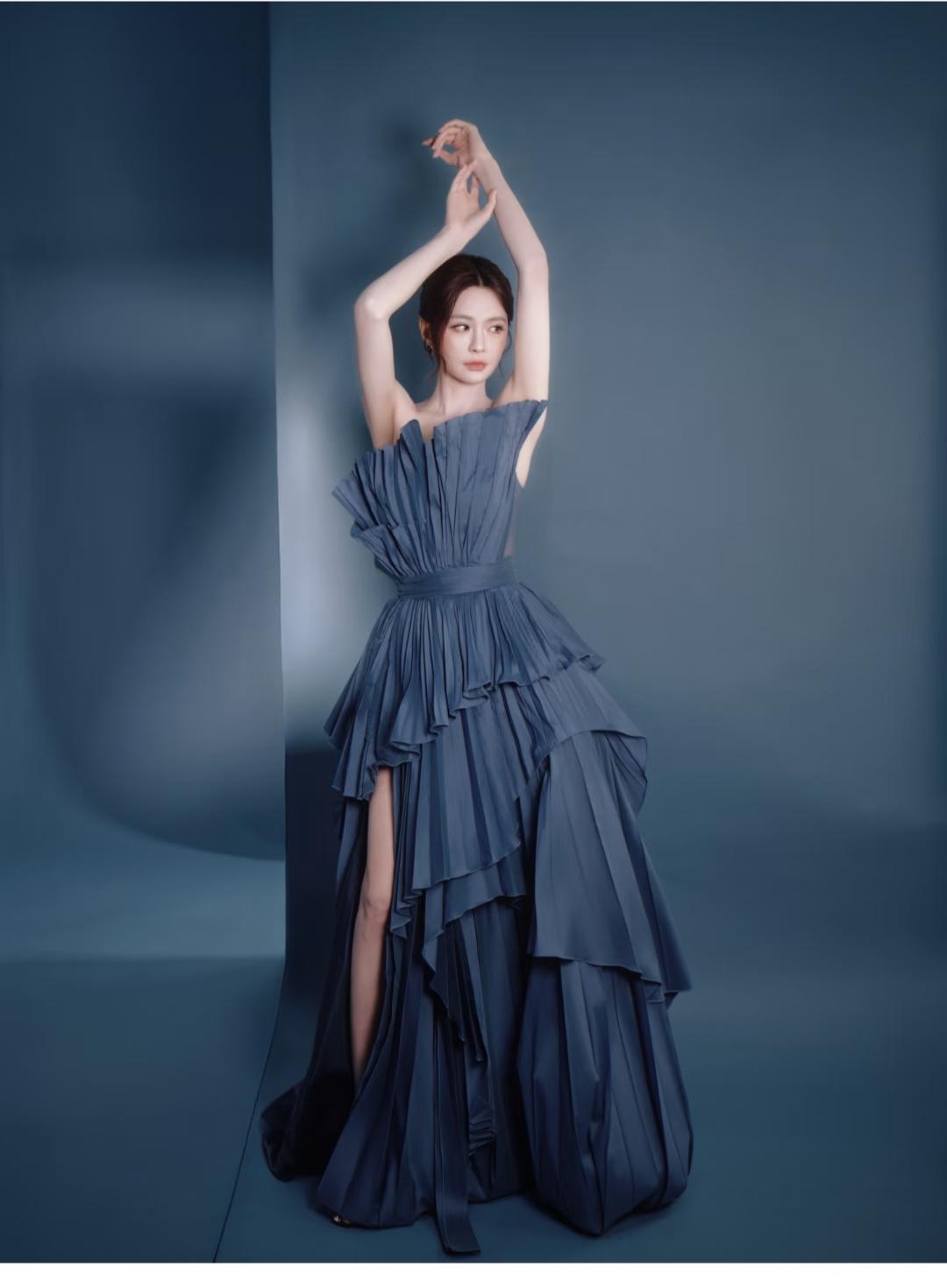 沈梦辰，这裙子不论从颜色还是款式都太美了。