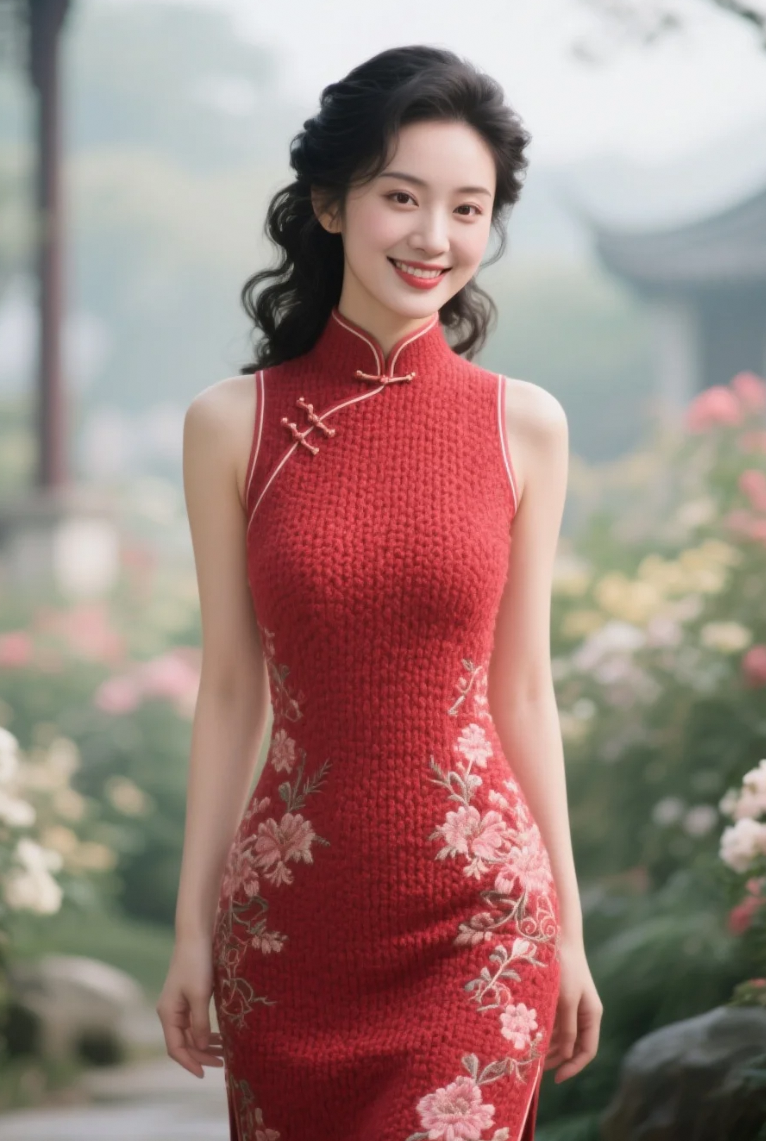 旗袍上的每一针每一线，都是她独特的美丽语言