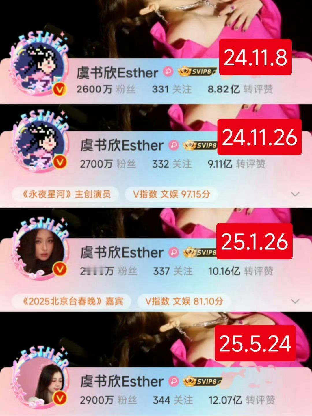 虞书欣粉丝破2900w了这一路不容易马上就破3000w啦​​​