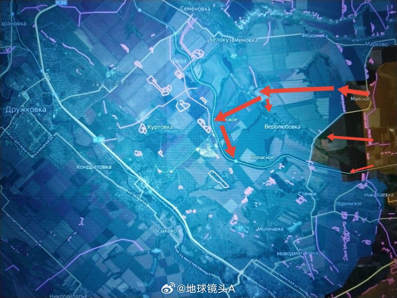 克拉马托尔斯克方向“南部”集群的部队利用在迈斯科耶附近取得的突破，继续推进。解