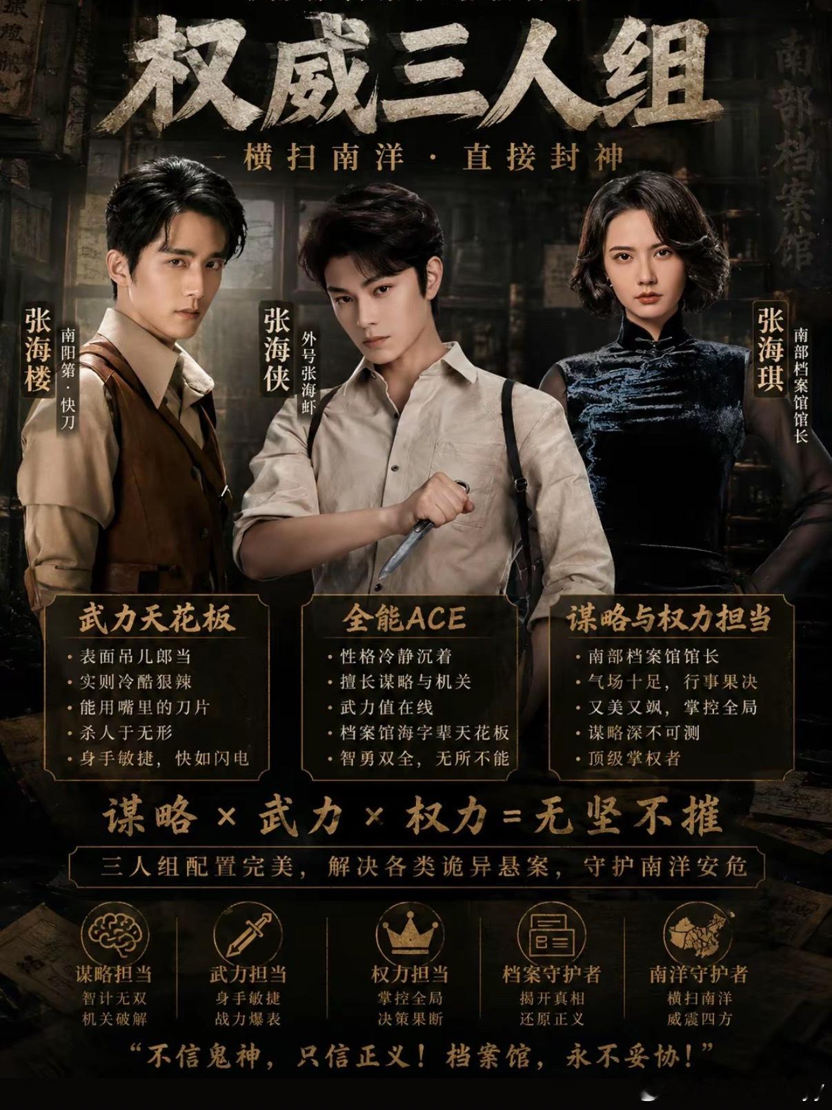 南部档案全员狠人图鉴《南部档案》以双男主“武疯+智疯”领衔，搭配活百年执掌全局的