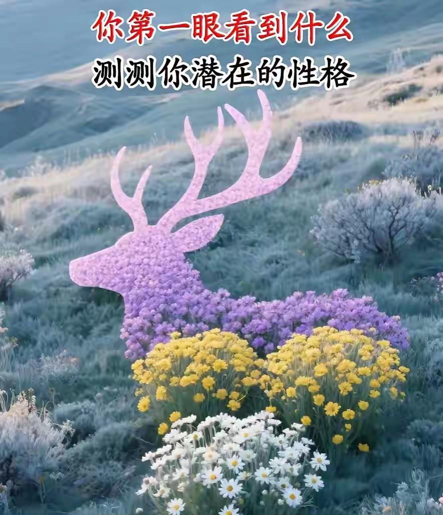 你第一眼看到什么测测你潜在的性格B：动物繁花凝鹿意，一眼见心期若赏群芳闹