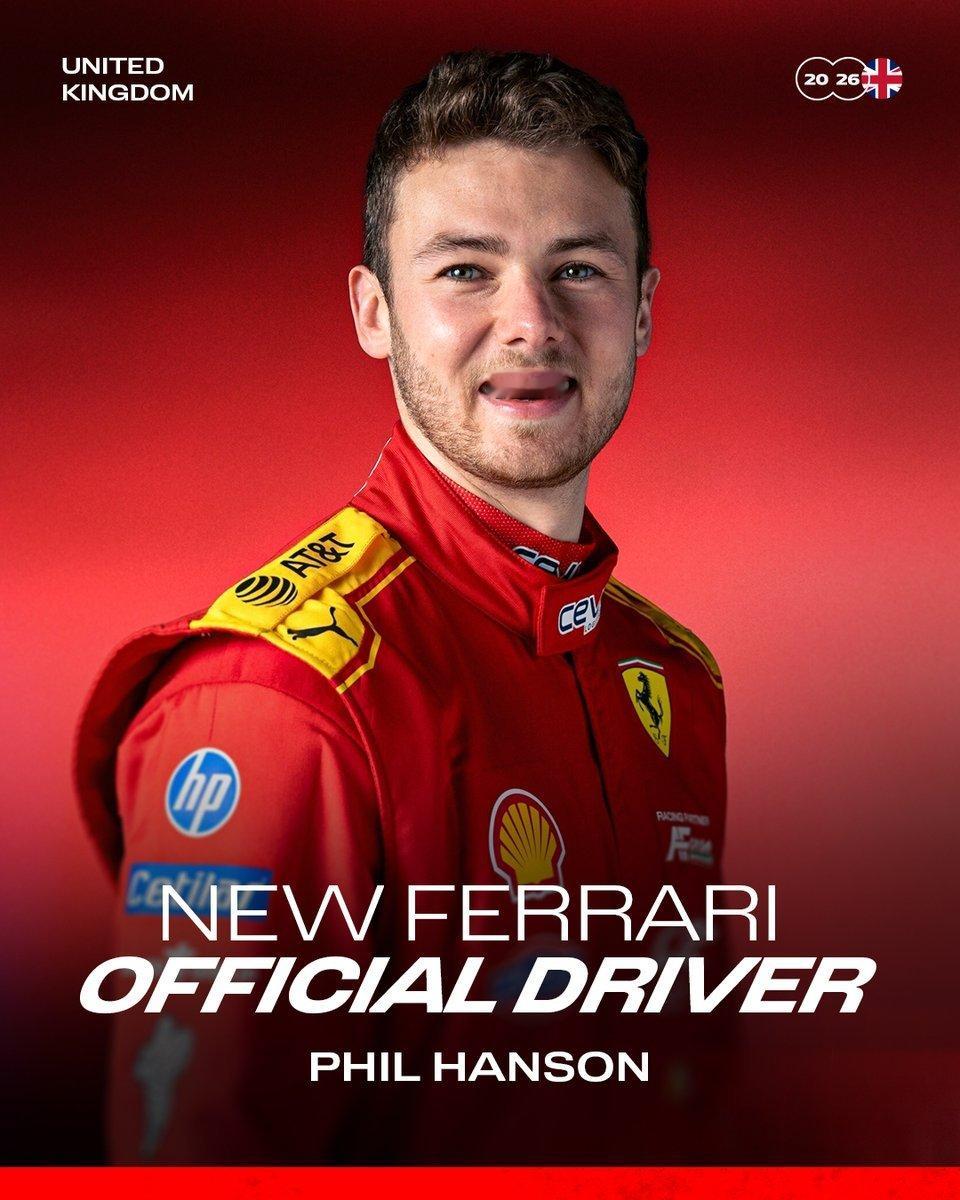 【BreakingNews】法拉利官宣与英国车手菲尔·汉森（PhilHans