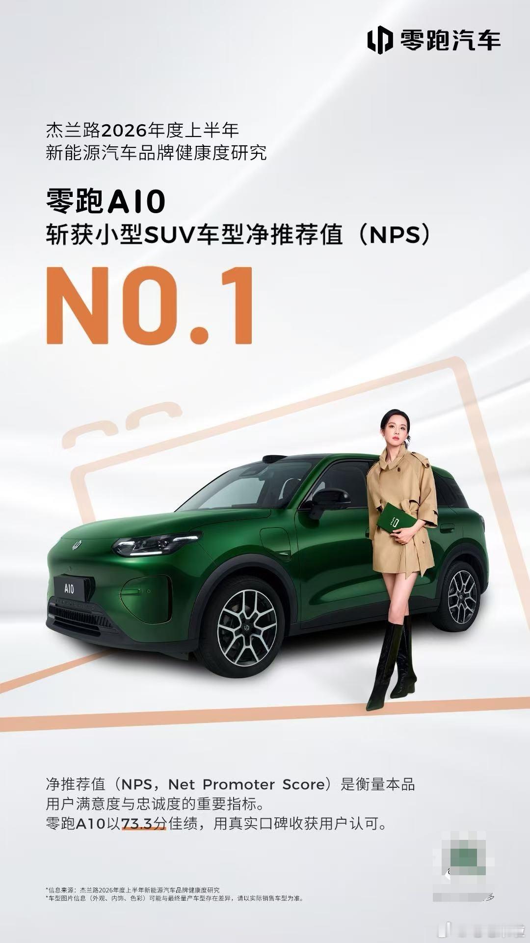 零跑A10以73.3分拿下小型SUVNPS净推荐值第一；同期6月销量公布，A1