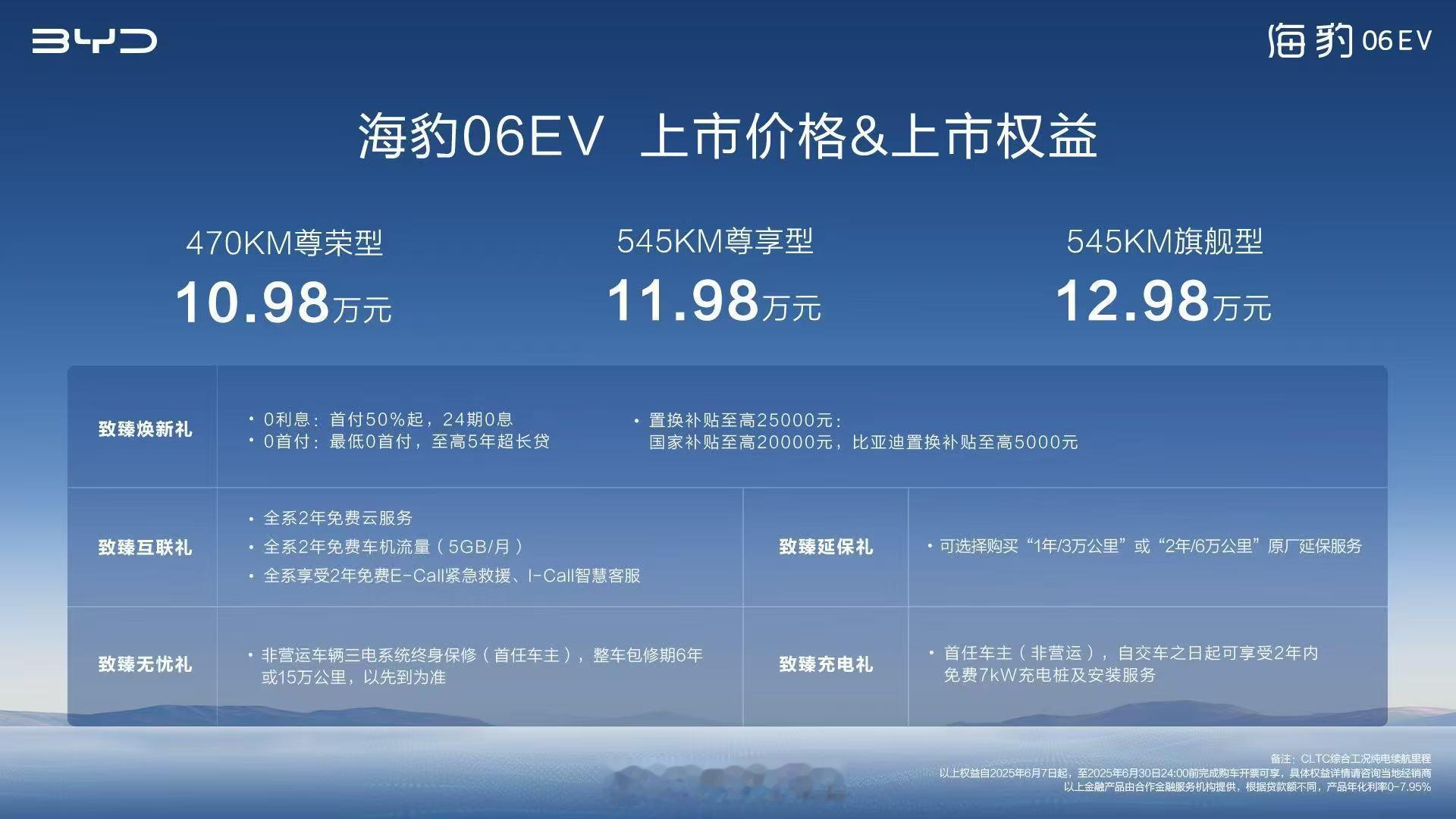 海豹06EV4米9的中型纯电轿车价格来到了10.98万-12.98万元​​​