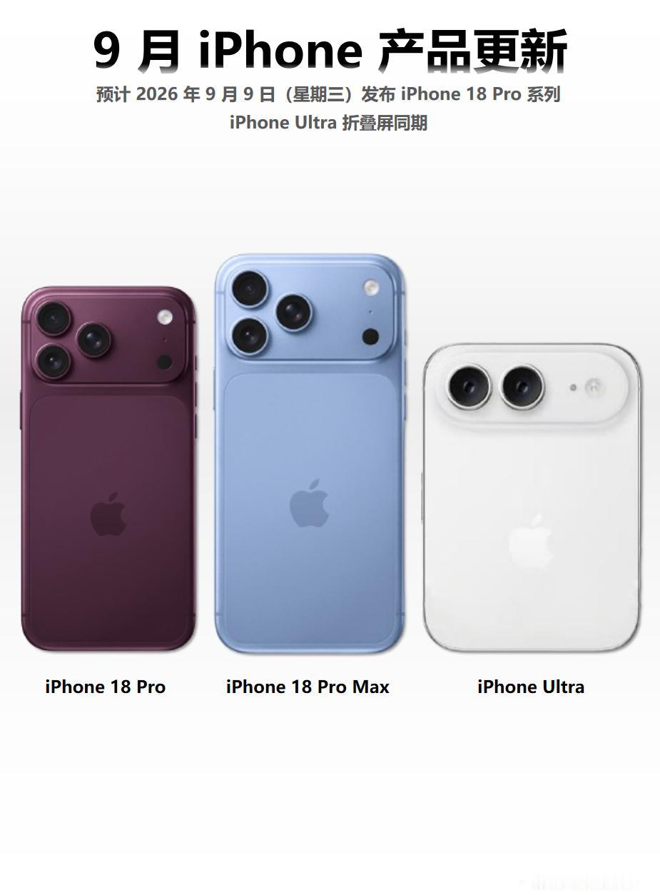 按照苹果新机发布传统，iPhone18Pro系列发布会将于9月上旬举行，通常