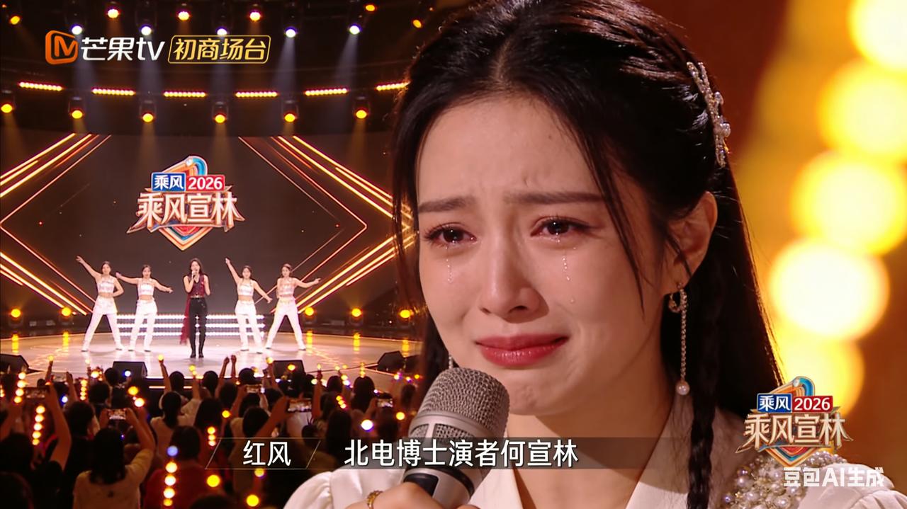 何宣林听观众喊"黑马"当场泪崩：北电博士全开麦炸场，乘风舞台撕开内娱流量假象