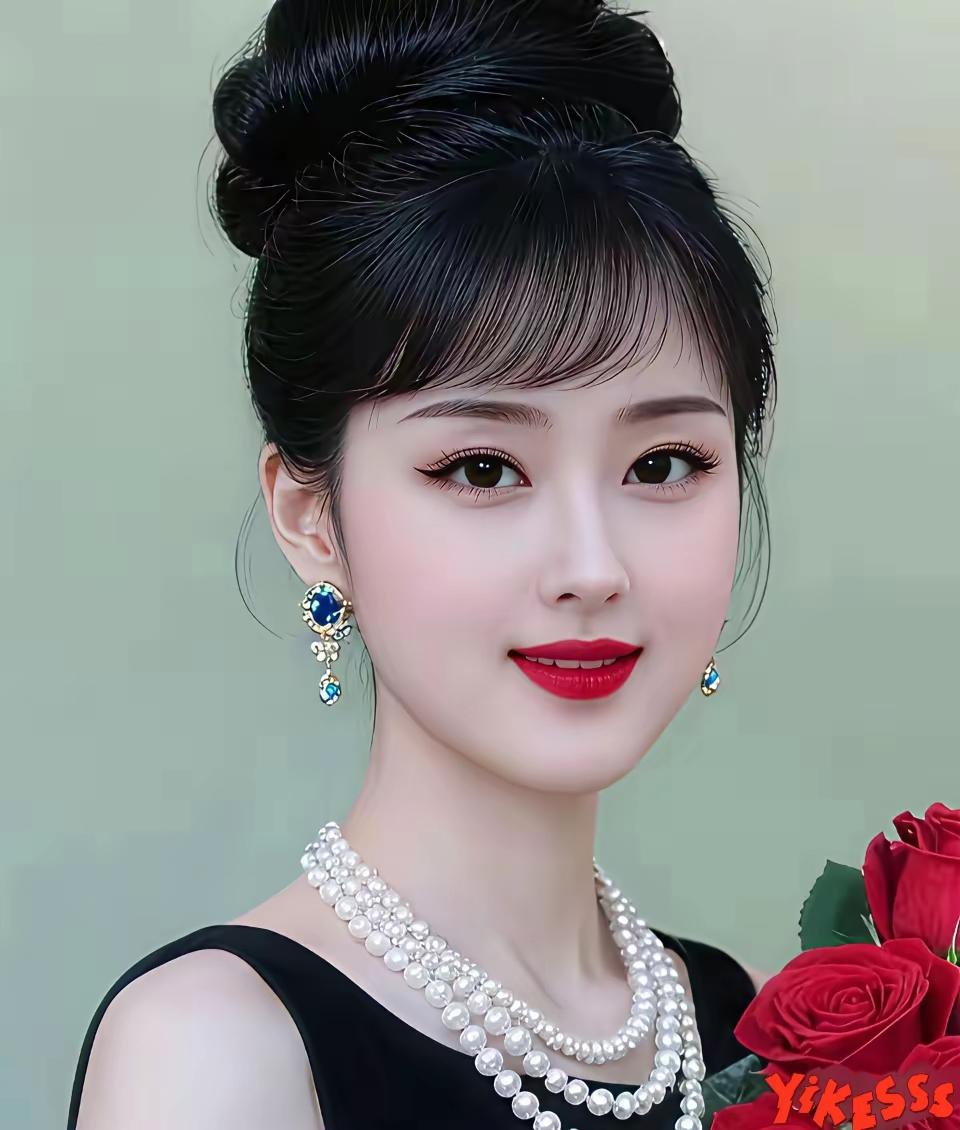 标题：优雅玫瑰珍珠，解锁女性魅力密码优雅红玫瑰，闪耀珍珠项链，尽显女性魅力！