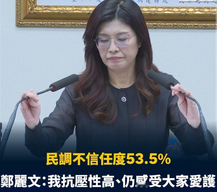 面对53.5%不信任民调，郑丽文大气回应：我抗压性高，坚持游戏规则2026