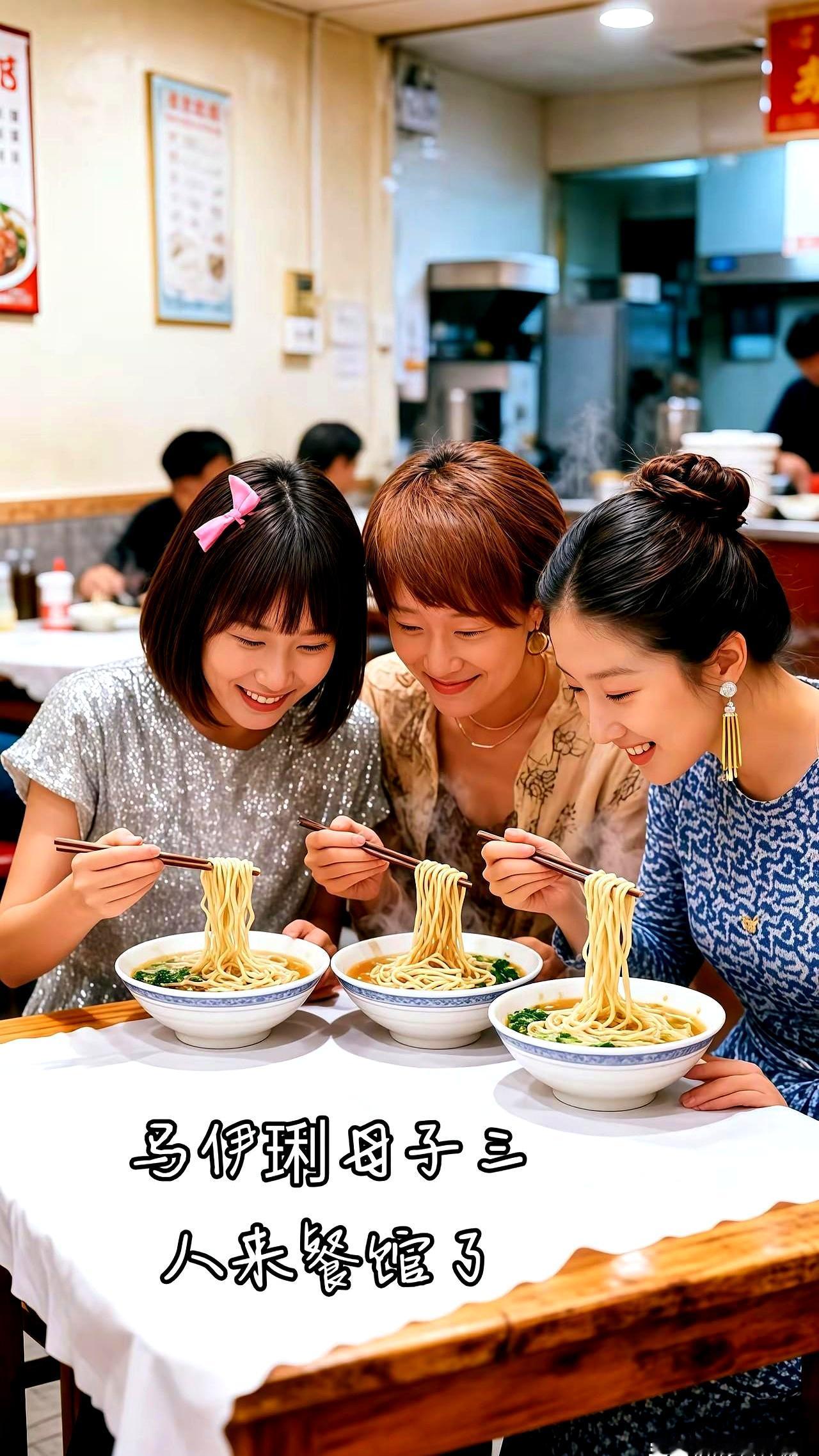马伊琍这是悄悄跑去文章的餐馆吃饭了，还把两个宝贝闺女一块带上了。人家也没大张旗
