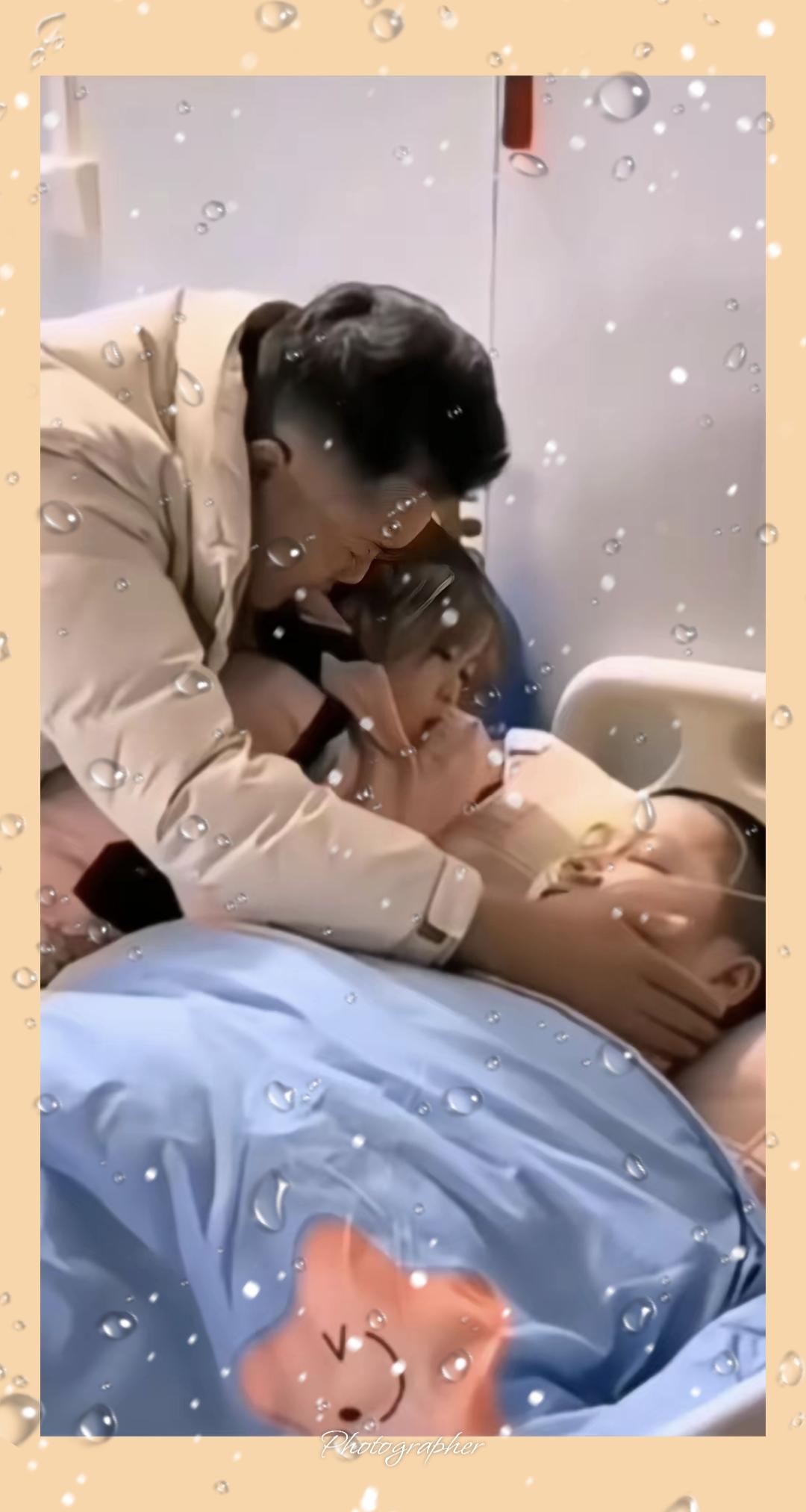 痛心，妻子病危快不行了，丈夫把女儿抱在妻子病床前说：去在陪你妈一会，在不陪以后再