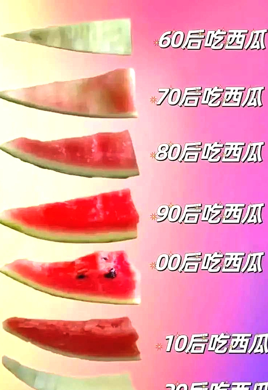 不同年代的人吃西瓜，你是哪一代？
