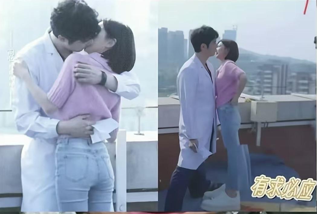 身高不够，凳子来凑，真没想到，演员拍吻戏还能这般操作，金世佳身高189，毛晓彤身