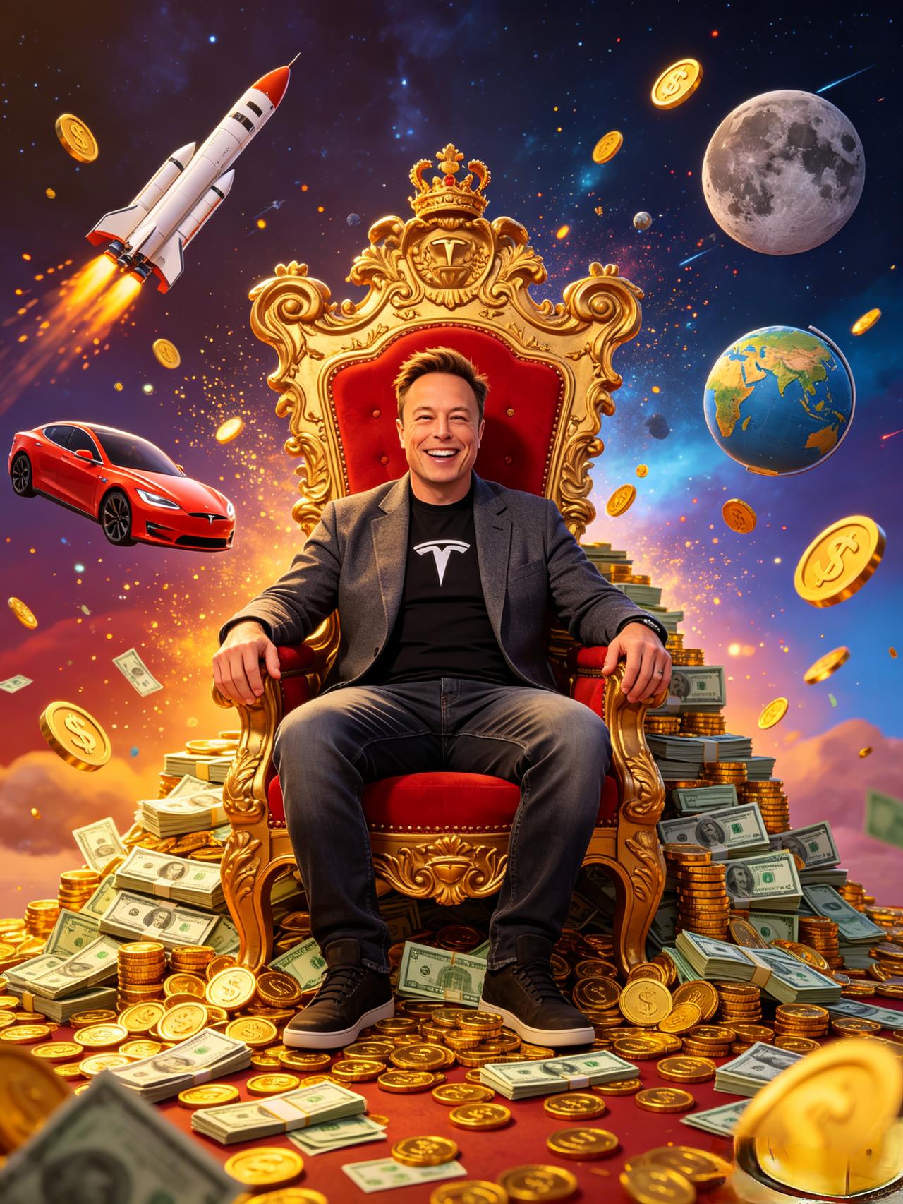 身家1.3万亿美元，什么概念？我来给你算笔“人话”账。埃隆·马斯克现在的身家