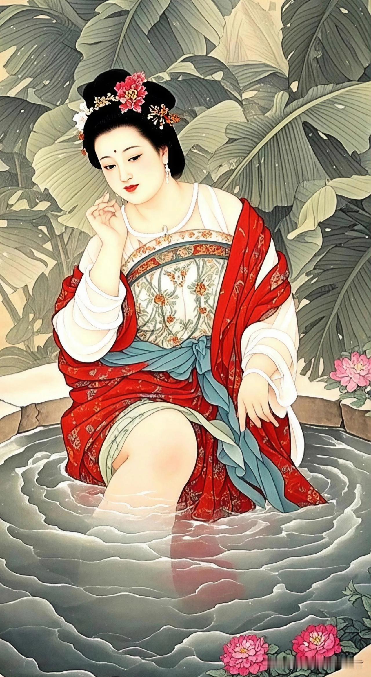 花间美人浴，红袖添香时。