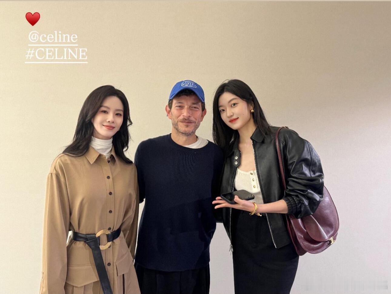 刘诗诗Ins分享和Celine设计师、孙千的合影，依旧是亚洲待遇第一的一姐！​