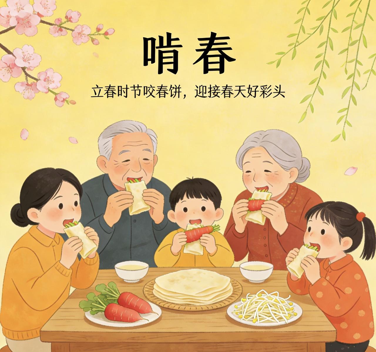 明日立春，咬一口春天，把美好嚼进日子里！春风一吹，就该啃春啦～这老辈传