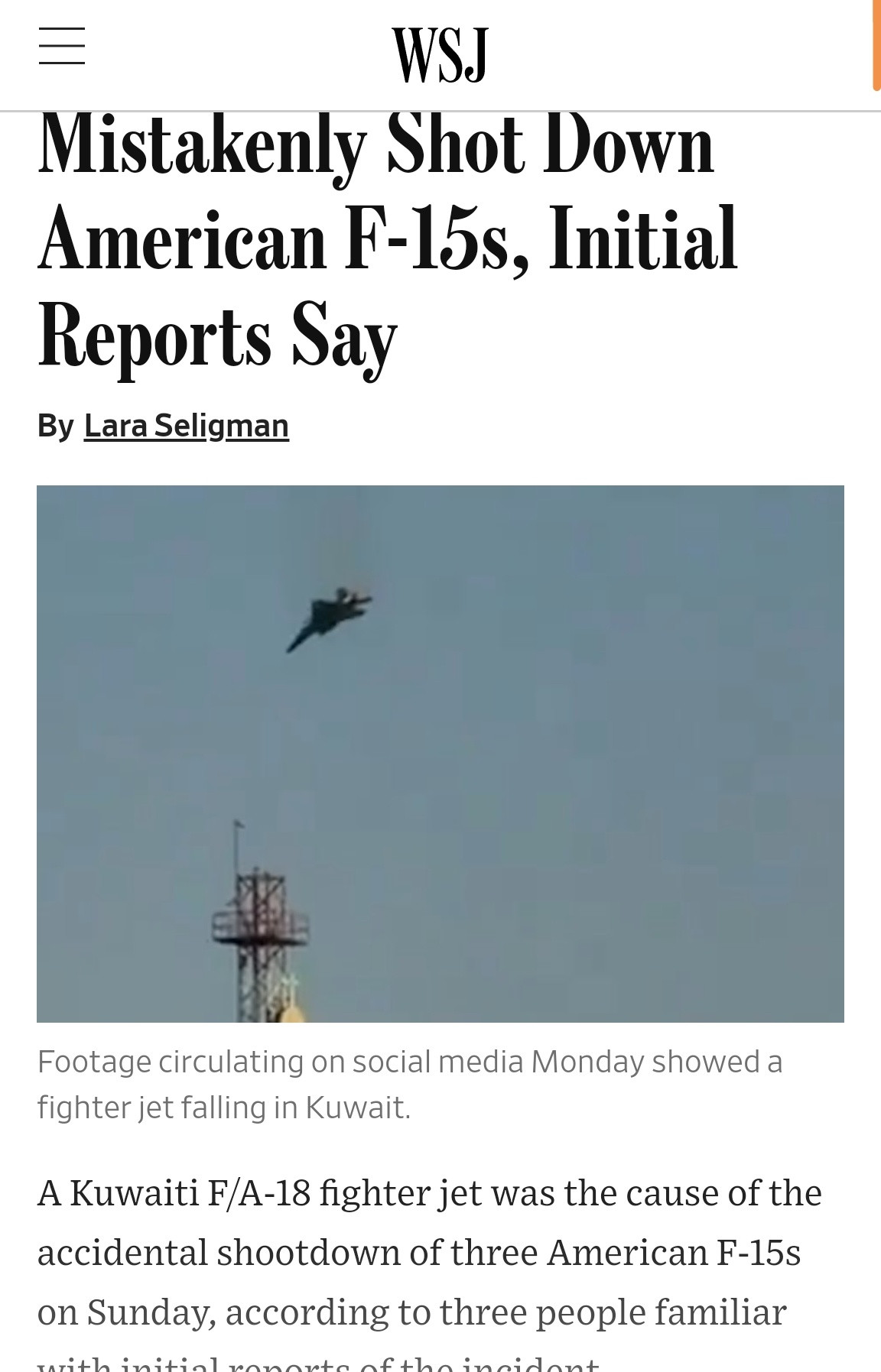 🔻科威特空军拥有27架FA-18C战斗机，以及新购买了22架FA-18E/F战