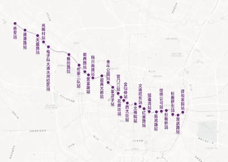定了！成都地铁12号线即将开建成都地铁12号线为市区加密线，呈西北-东走向，
