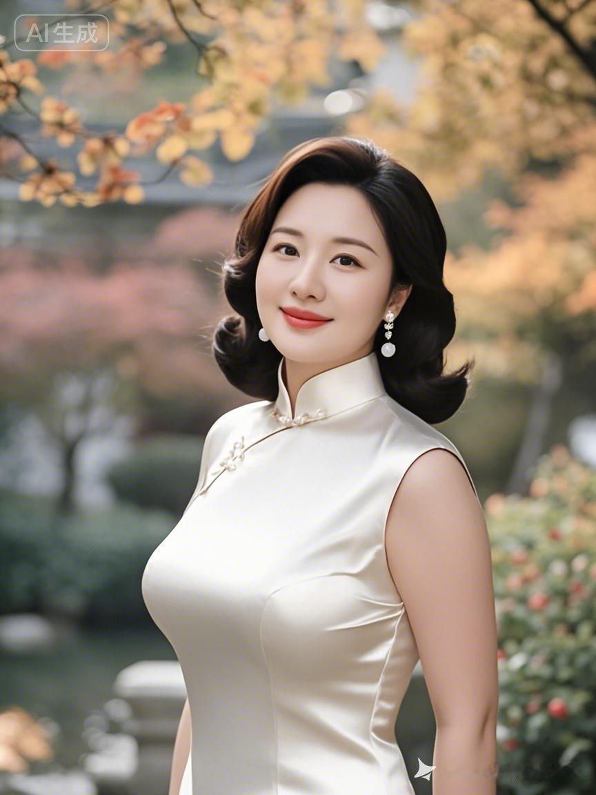优雅旗袍照，秋日暖阳下，韵味十足！