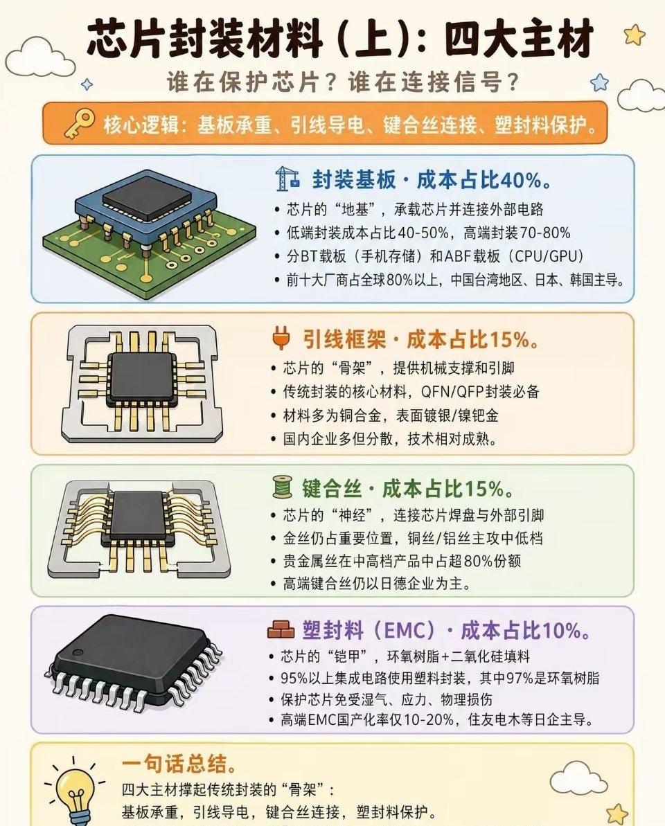半导体材料是芯片性能的关键？！别只看芯片本身，封装材料才是幕后功臣！传统封装