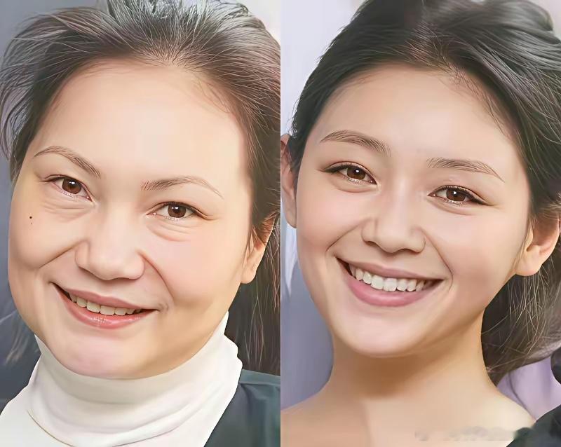 妈妈长的一副凶相，女儿漂亮无比！！！