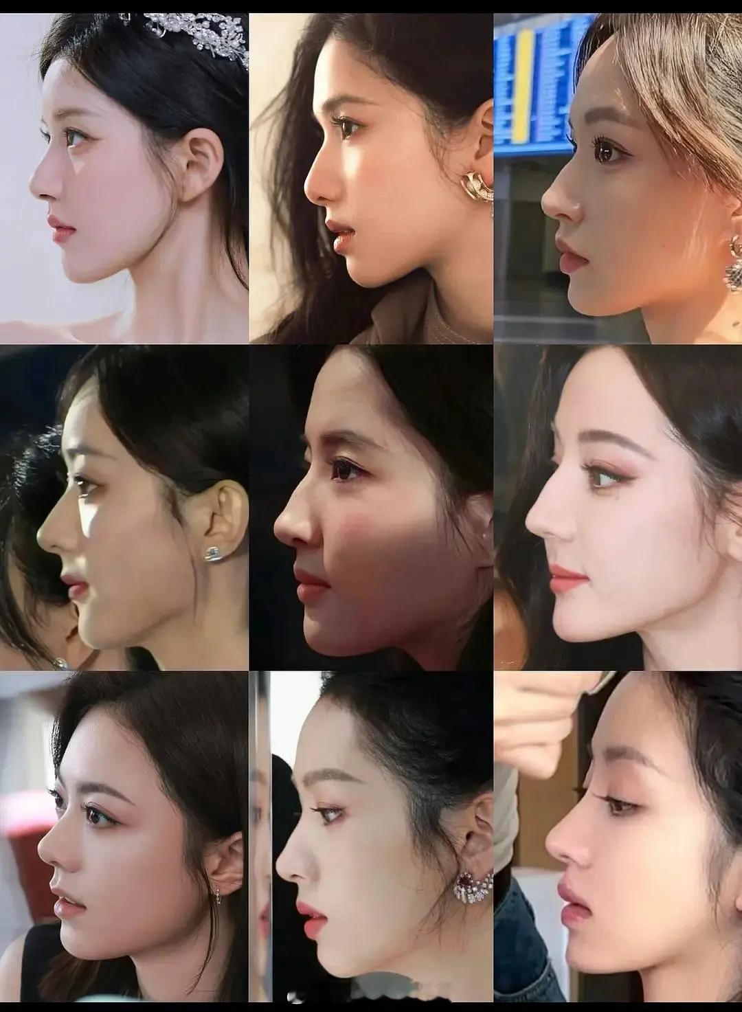 内娱女明星侧颜对比🈶，谁是骨相美的top？