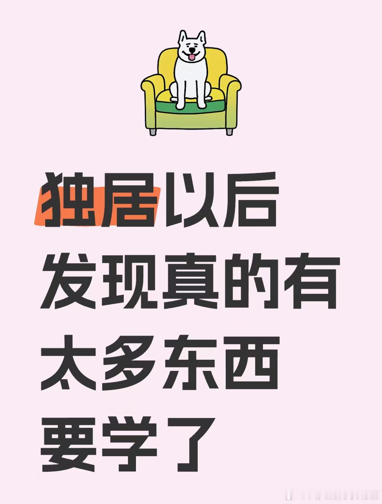 独居以后发现真的有太多东西要学了