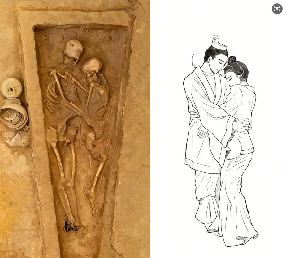 2020年，山西大同挖出一座北魏古墓，开棺后直接惊呆所有人：一具棺材内，两具骸骨