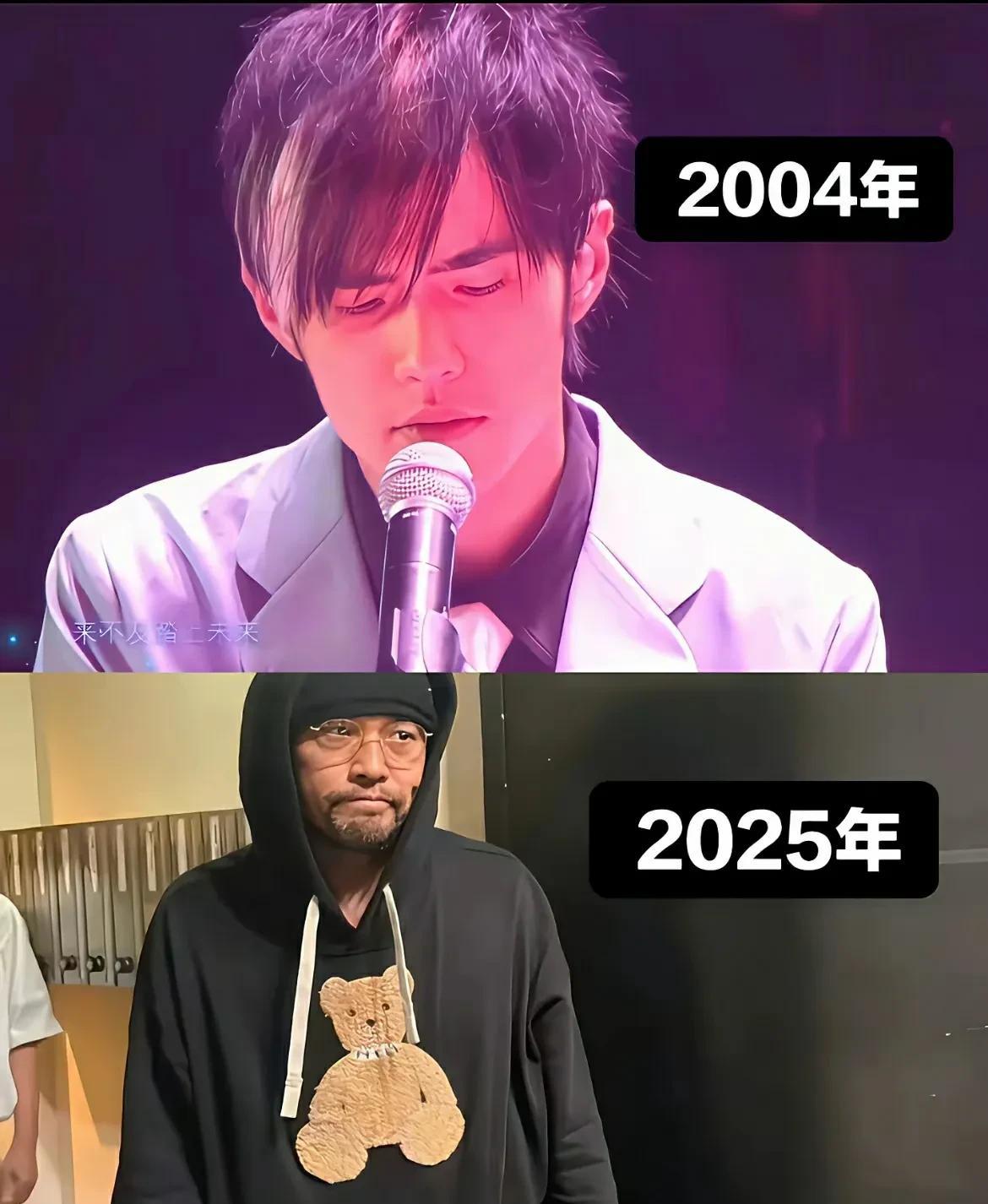 周杰伦得了强直性脊柱炎，现在看起来像一个老头子。简直不忍直视。和那种阳光的大男孩