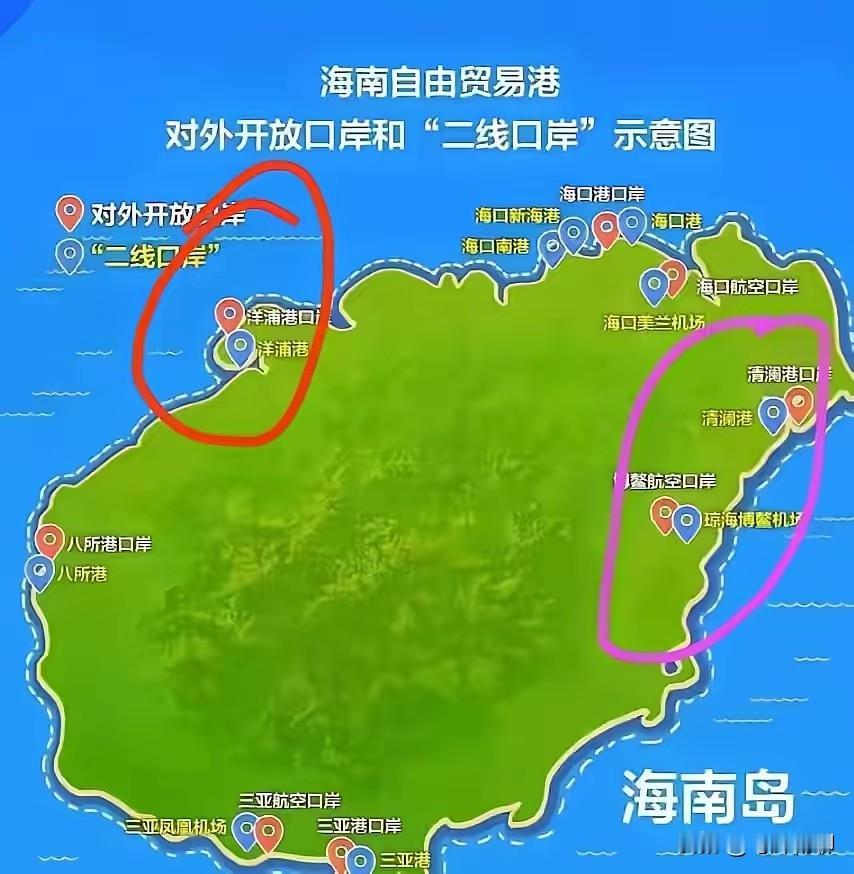 可能有人疑惑，为何海南岛要将封关核心港口定在洋浦港，而非看似离大湾区和沿海港口更