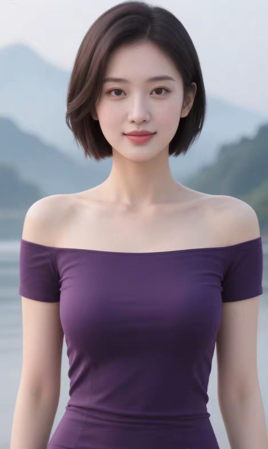 温柔紫调，甜美少女心，海边漫步的浪漫时光